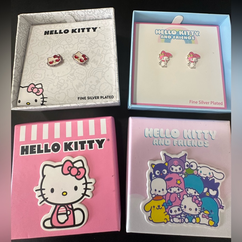 🆕BUNDLE of 2 Hello Kitty Silver Plated Earrings
